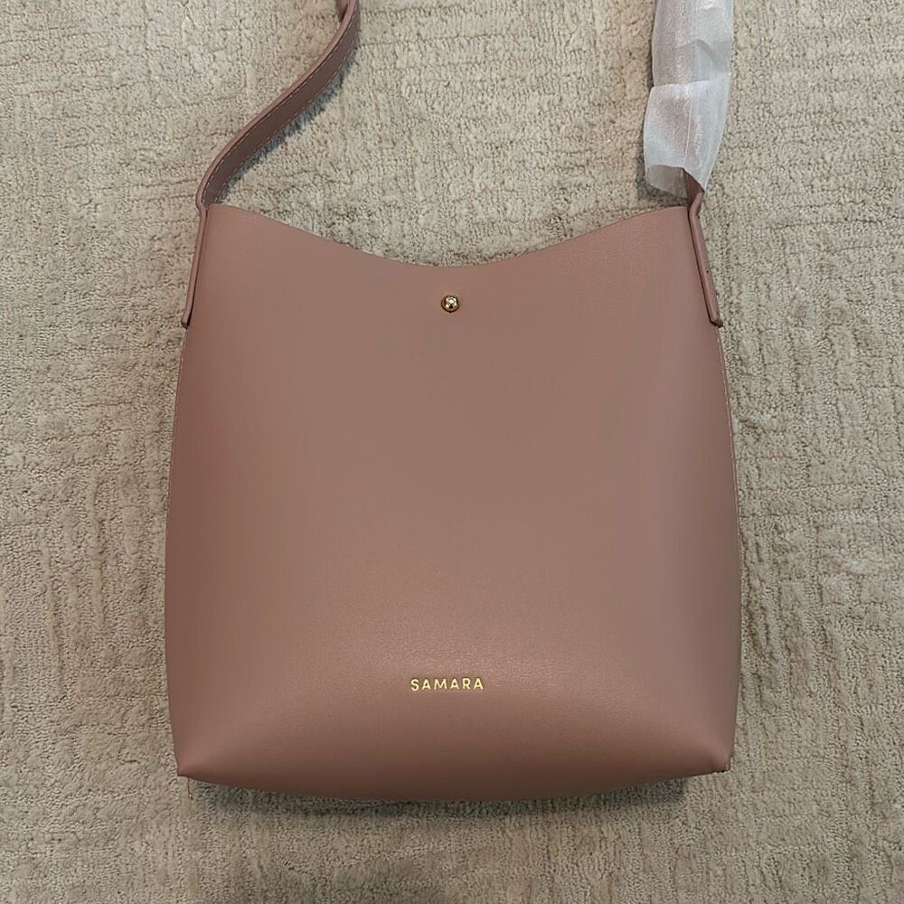 Samara Vegan Leather Shoulder Bag Crossbody Pink Adjustable Strap NWOT